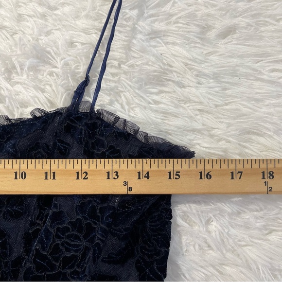 City Studio Womens Velvet/Ruffle Mini Dress Size 11 (Juniors) Navy Whimsy Goth - Picture 7 of 10